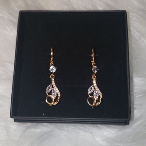 Topaz Swirl Drop Dangle Earrings